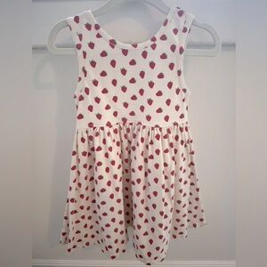 Pink Chicken Dress with Red Strawberry Print